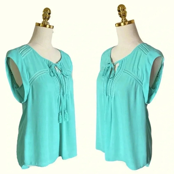 DANIEL RAINN | Women’s Tie-Up Neck Semi Sheer A-Line Sleeveless Top Size S - Picture 4 of 8